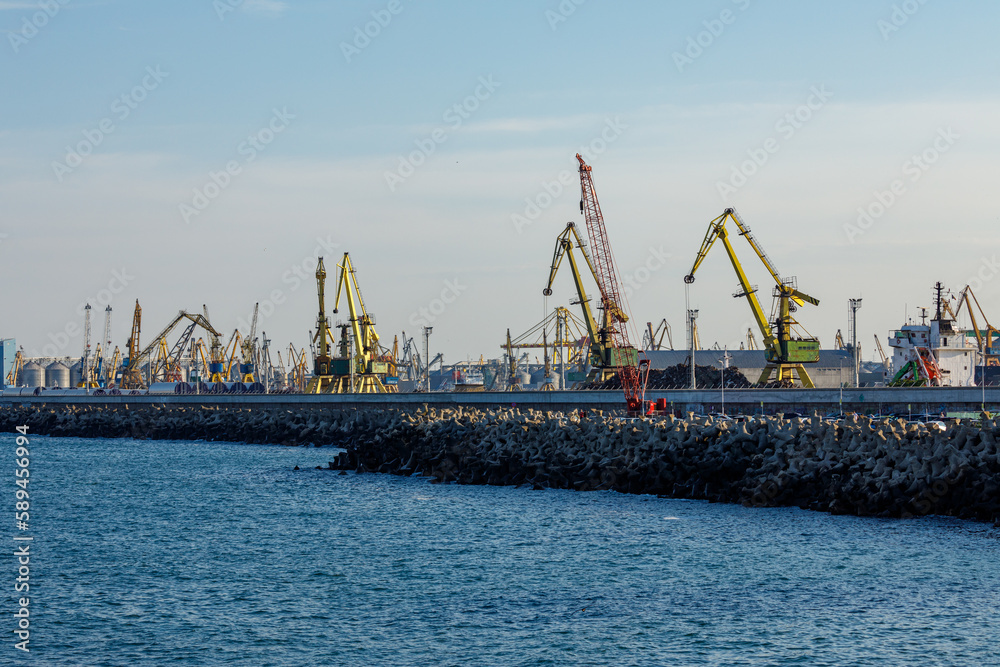 The harbor of Constanta at the Black Sea in Romania