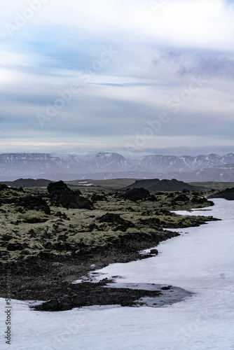 Winter mountain scape in the cold in Iceland 