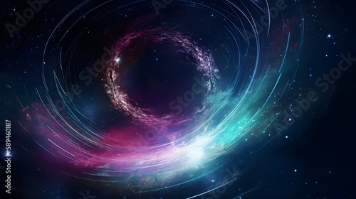 Space wormhole, nebula background or wallpaper design, Generative AI