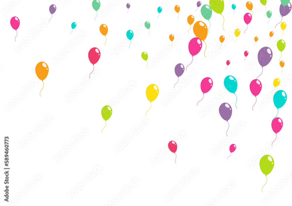 Color Glossy Baloon Vector  White Background.