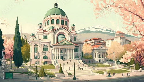 Sofia Bulgaria cityscape (ai generate)