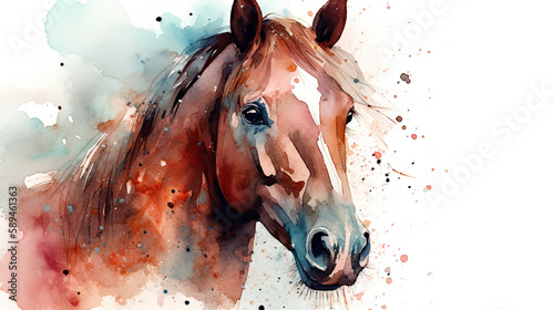 Galloping into a World of Color with Watercolor Horse Clipart, Generative AI