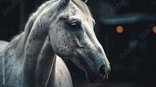 Captivating and Realistic White Horse Illustrations, Generative AI © Romain