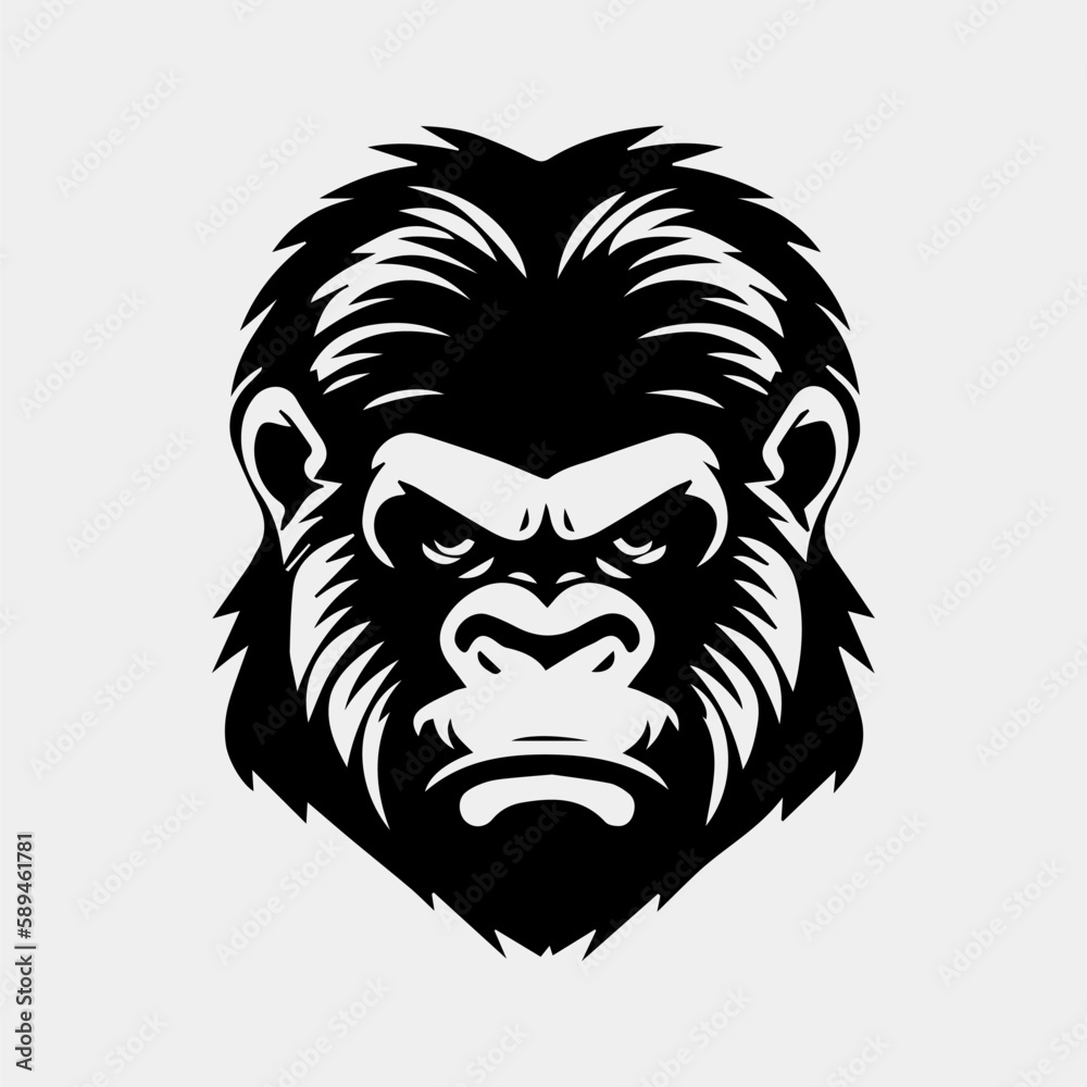 Gorilla head vector illustration for logo, symbol