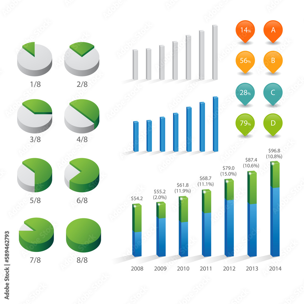 Full color info graphic elements Full color info graphic elements