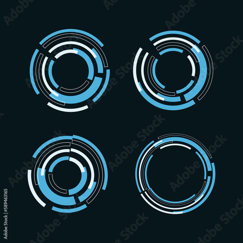 set of circle technology. vector illustration.