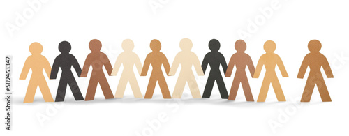 Cuadro en lienzo Paper Man Standing out of the Circle of People