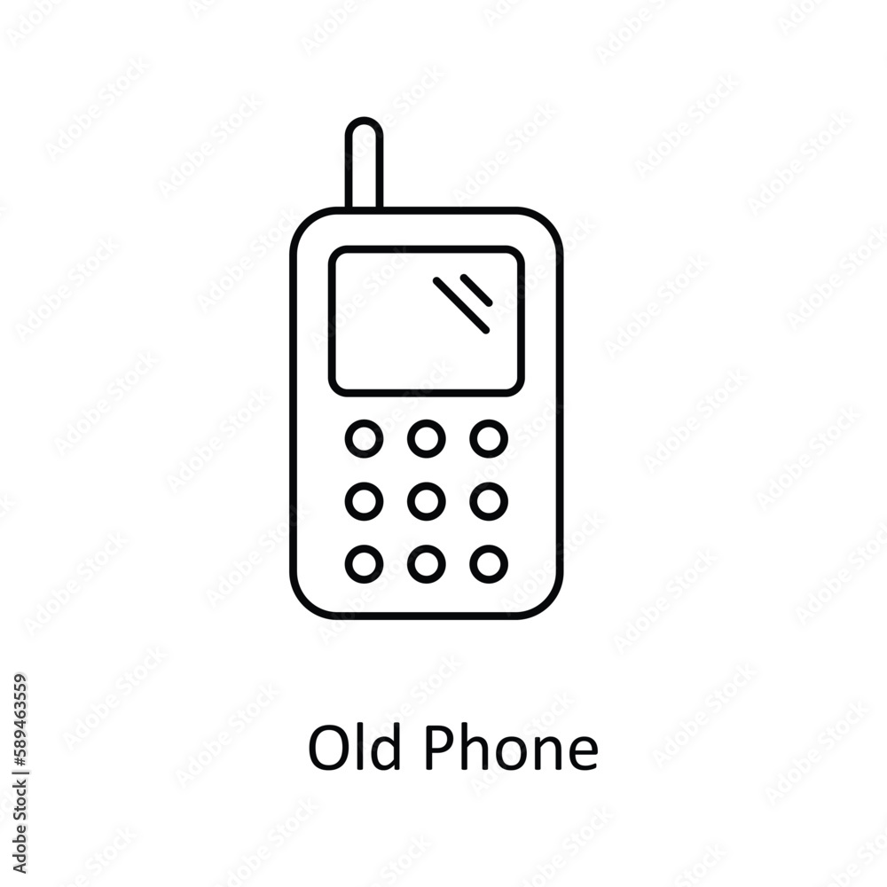 Old Phone Vector outline Icons. Simple stock illustration stock Old Phone Vector outline Icons. Simple stock illustration stock