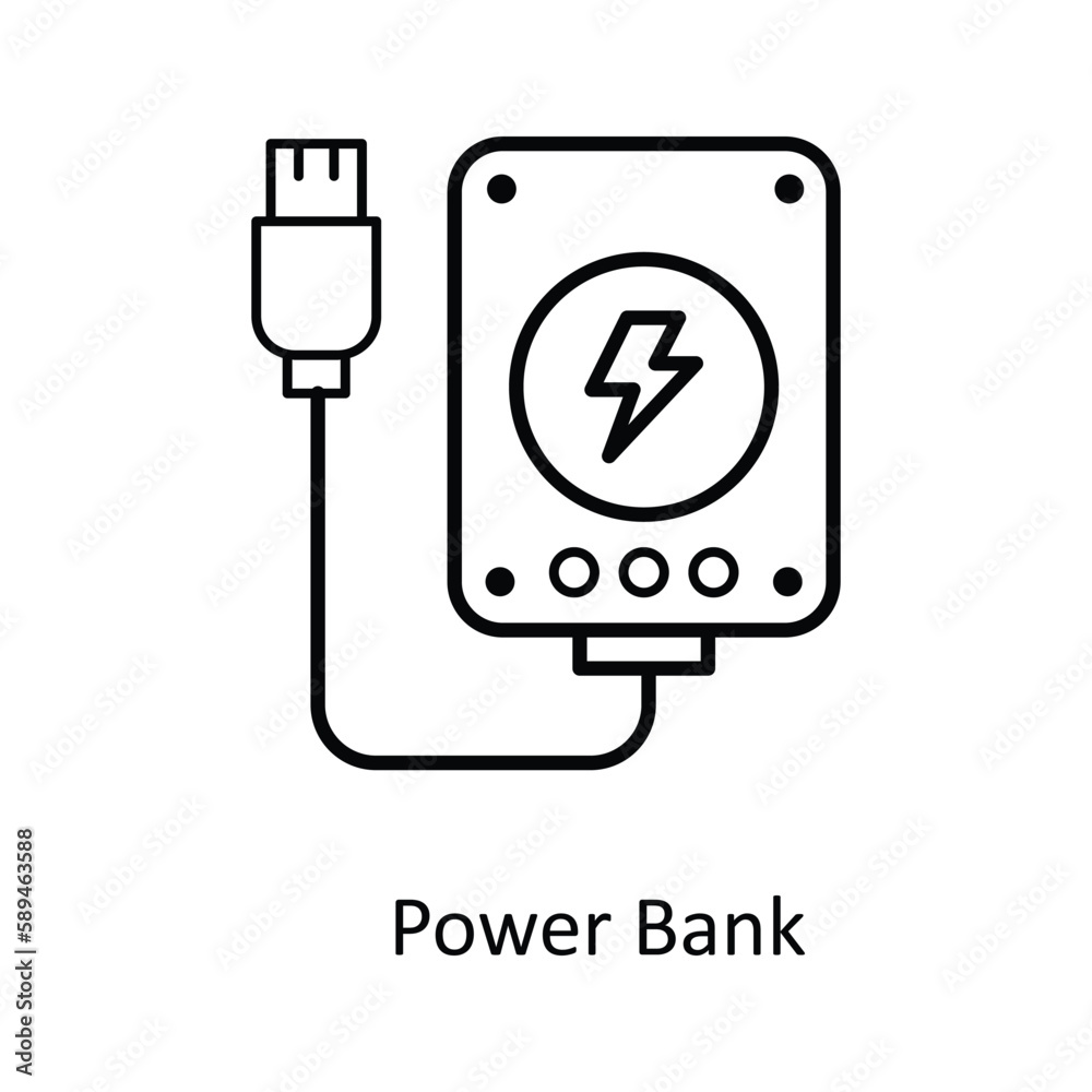 Power Bank Vector outline Icons. Simple stock illustration stock Power Bank Vector outline Icons. Simple stock illustration stock