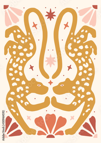 Groovy Boho 70s Flower Print Hippie Vintage Poster Magical Celestial Peace Love Wall Art Retro Wave