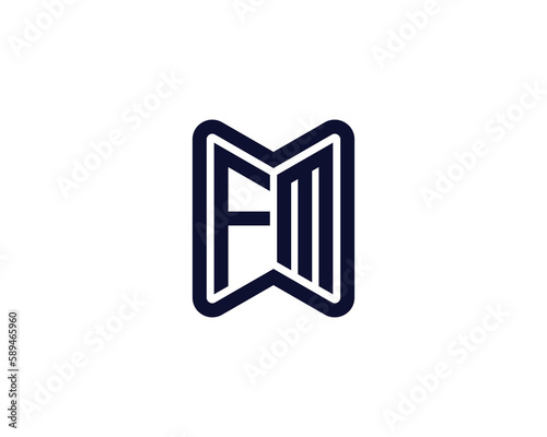 FM logo design vector template