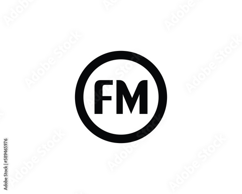 FM logo design vector template