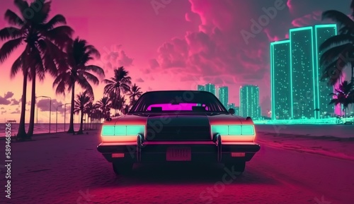 synthwave Miami Vice (ai generate) photo