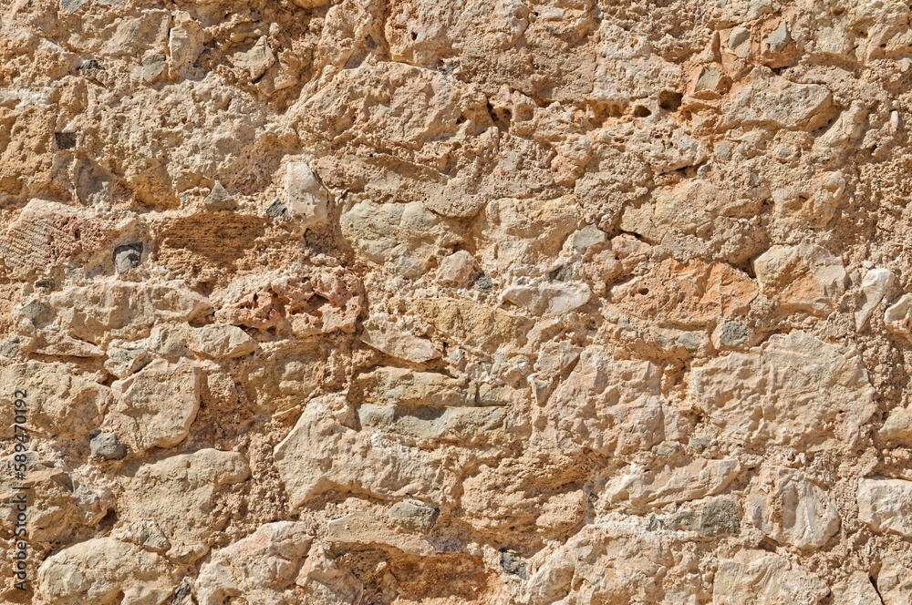Stone wall texture background in Spain, Provinze of Valencia, City of Denia