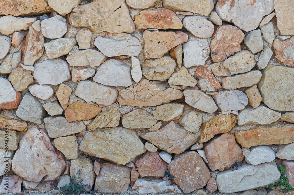 stone wall texture background in Spain, Provinze of Alicante