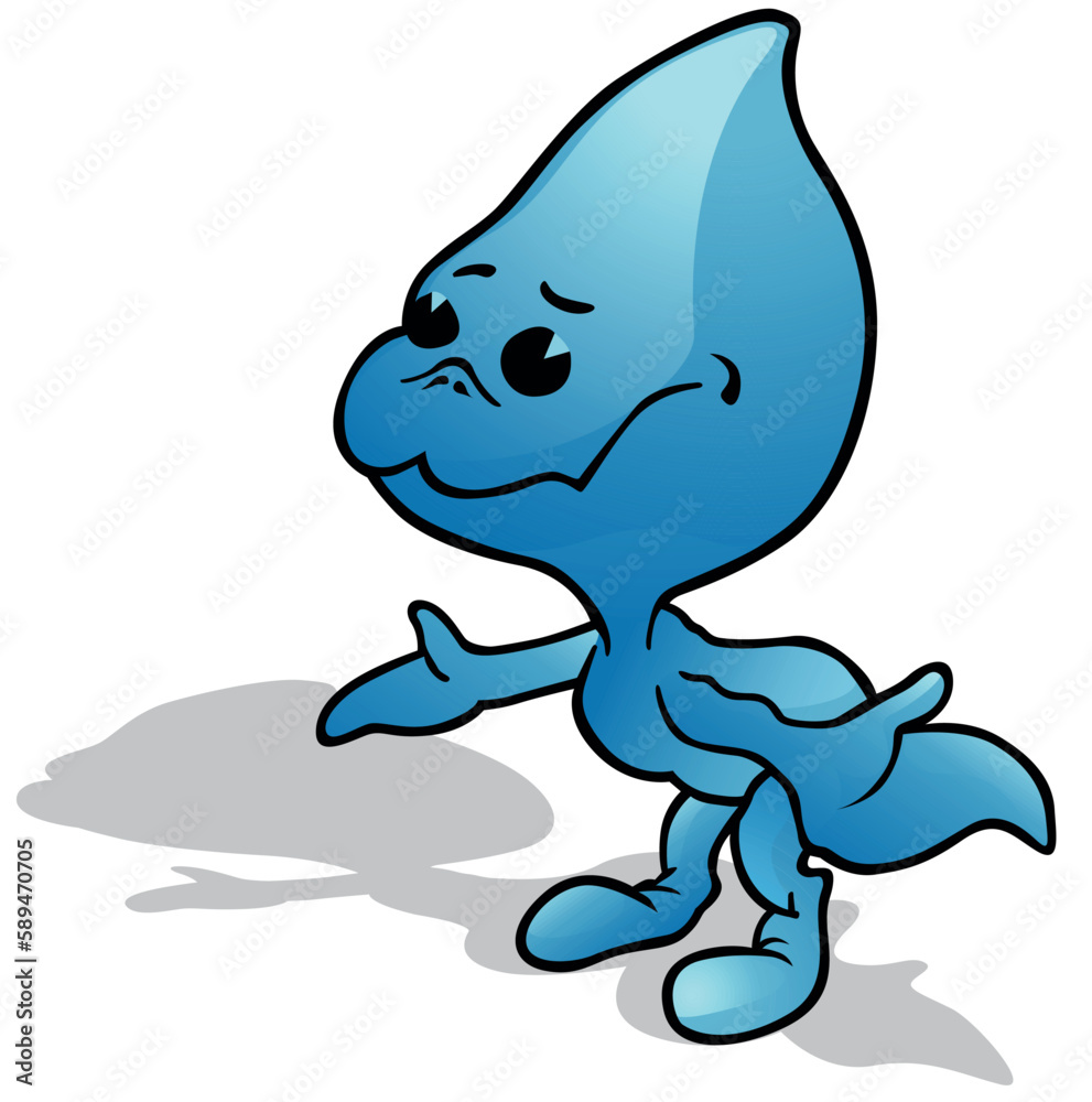 Obraz premium Blue Water Drop with Hands and Face