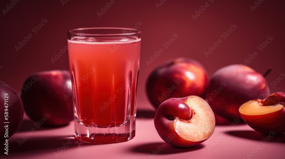 custom made wallpaper toronto digitalJuicy Delight Ripe Nectarine on Pink Background