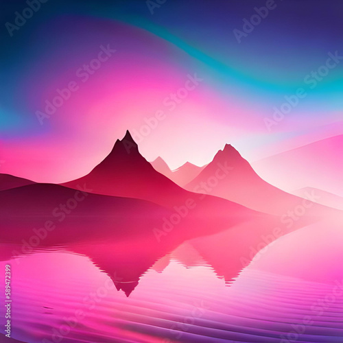 Pink color nature background and room photos ai generated 