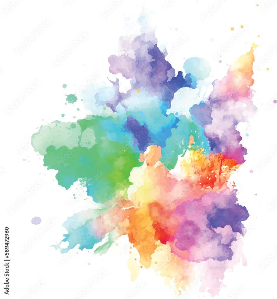 A colorful painting of a colorful watercolor background