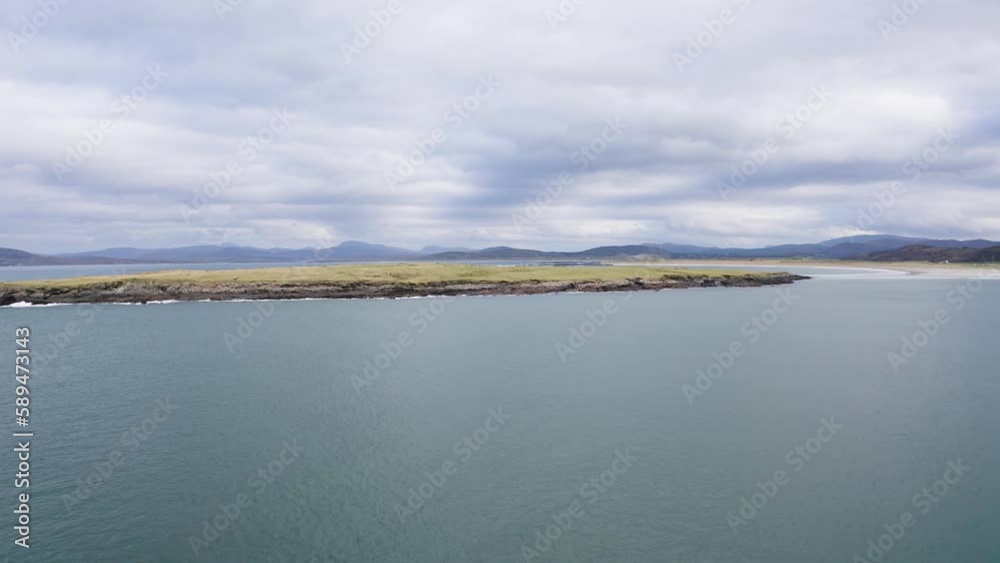 Aerial view of Inishkeel Island by Portnoo in County Donegal, Ireland. Aerial view of Inishkeel Island by Portnoo in County Donegal, Ireland.