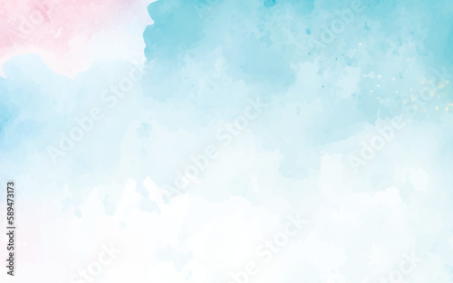 Watercolor background with a blue and pink watercolor background