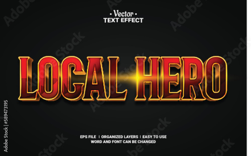 Local Hero Editable Vector Text Effect.