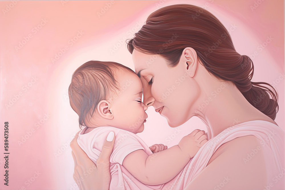 Embrace of mother and child - love, comfort and safety. Ai generated Embrace of mother and child - love, comfort and safety. Ai generated