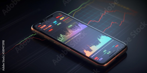 Using smartphone for trading stocks and forex. With the help of cutting-edge technology, able to stay up to date with the latest market trends and make profitable investments. generative ai...