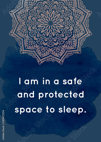 Beautiful printable sleep affirmation card for a good sleep, bedtime, restful night