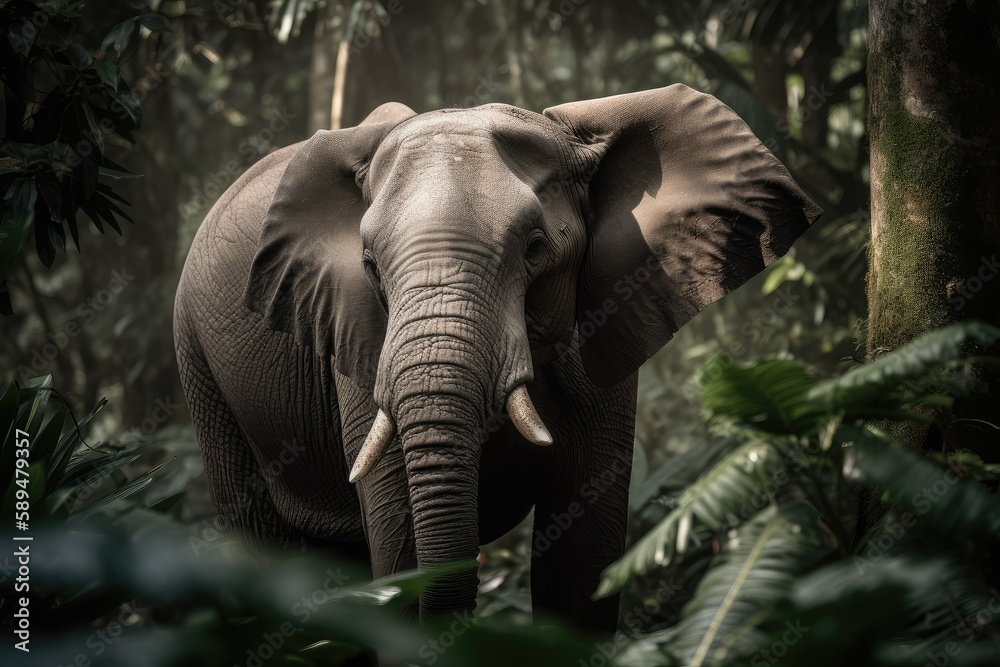 Naklejka premium elephant in the jungle