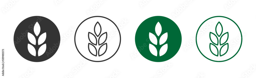 Wheat symbol vector icons collection Wheat symbol vector icons collection