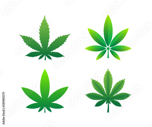Cannabis leaf icon set. Marijuana leaf or hemp, Cannabis vector icon set