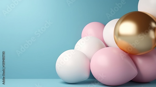 Balloon Background. Illustration AI Generative.