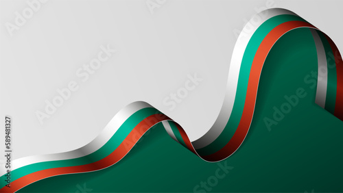 Bulgaria ribbon flag background.