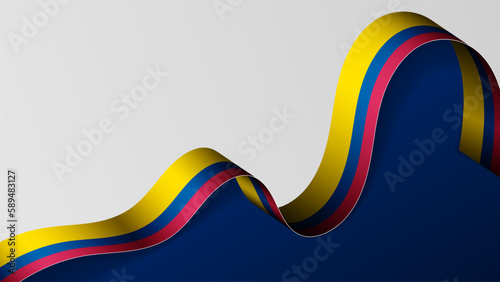 Colombia ribbon flag background.