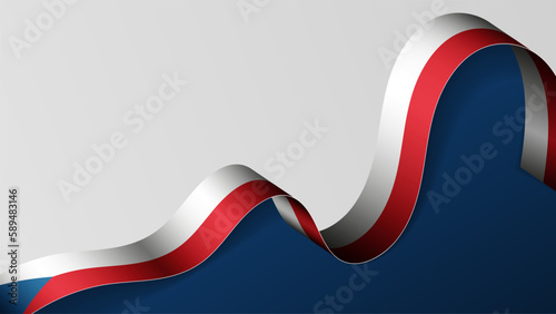 CzechRepublic ribbon flag background.