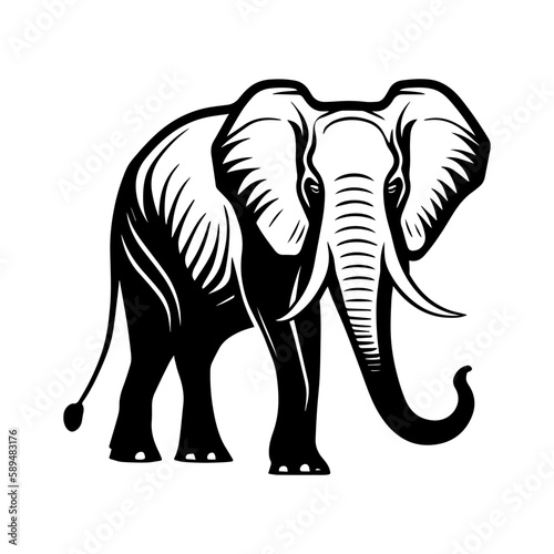 Elephant vector silhouette  isolated on white background  silhouette of an elephant  elephant  elephant icon  vector illustration.