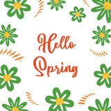 spring background with floral decoration, text editable. Template for banner, poster, social media, greeting card.