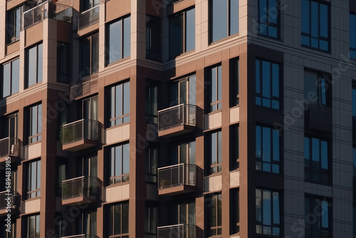 Moden apartments windows - generative AI