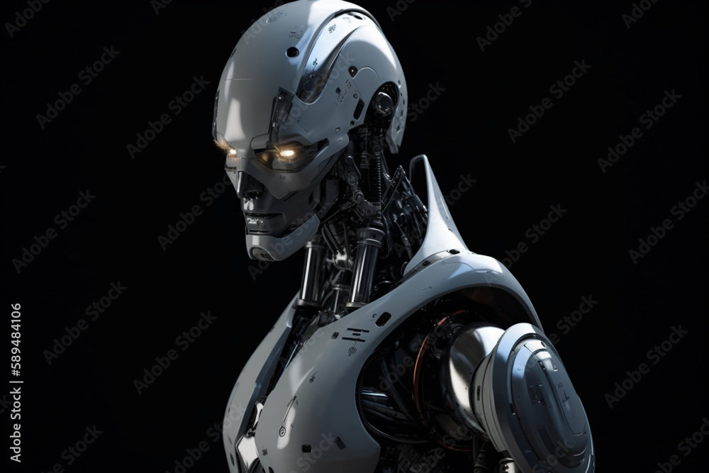 Robot artificial intelligence. Innovative technologies. Generative AI