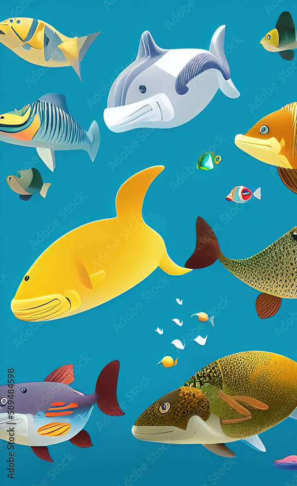 Naklejka premium The Elusive Anglefish made with Generative AI