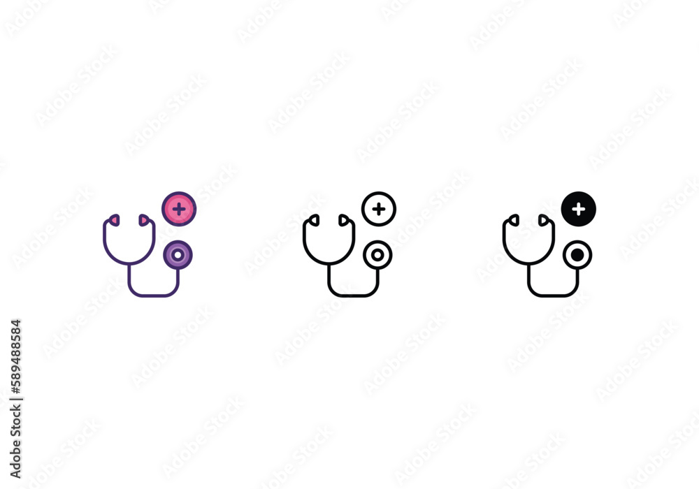 Fototapeta premium Stethoscope icon vector stock.