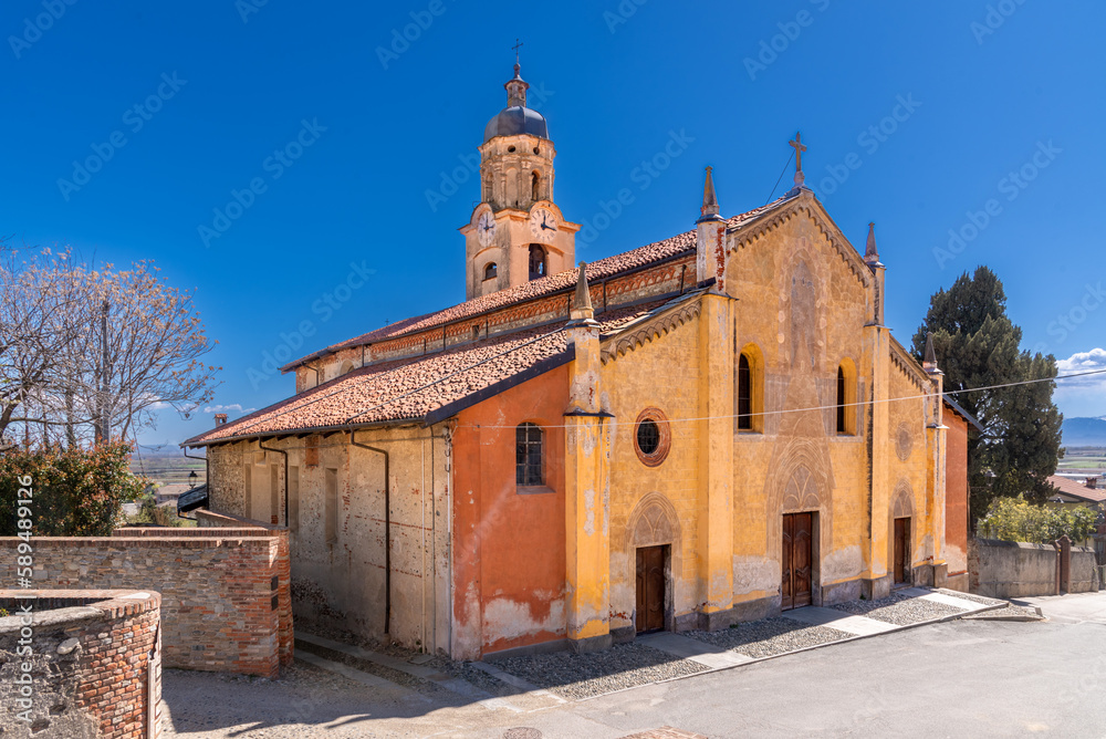 Costigliole Saluzzo, Cuneo, Italy: Parish Church of St Mary Magdalene (15th cent.) in Via Umberto I