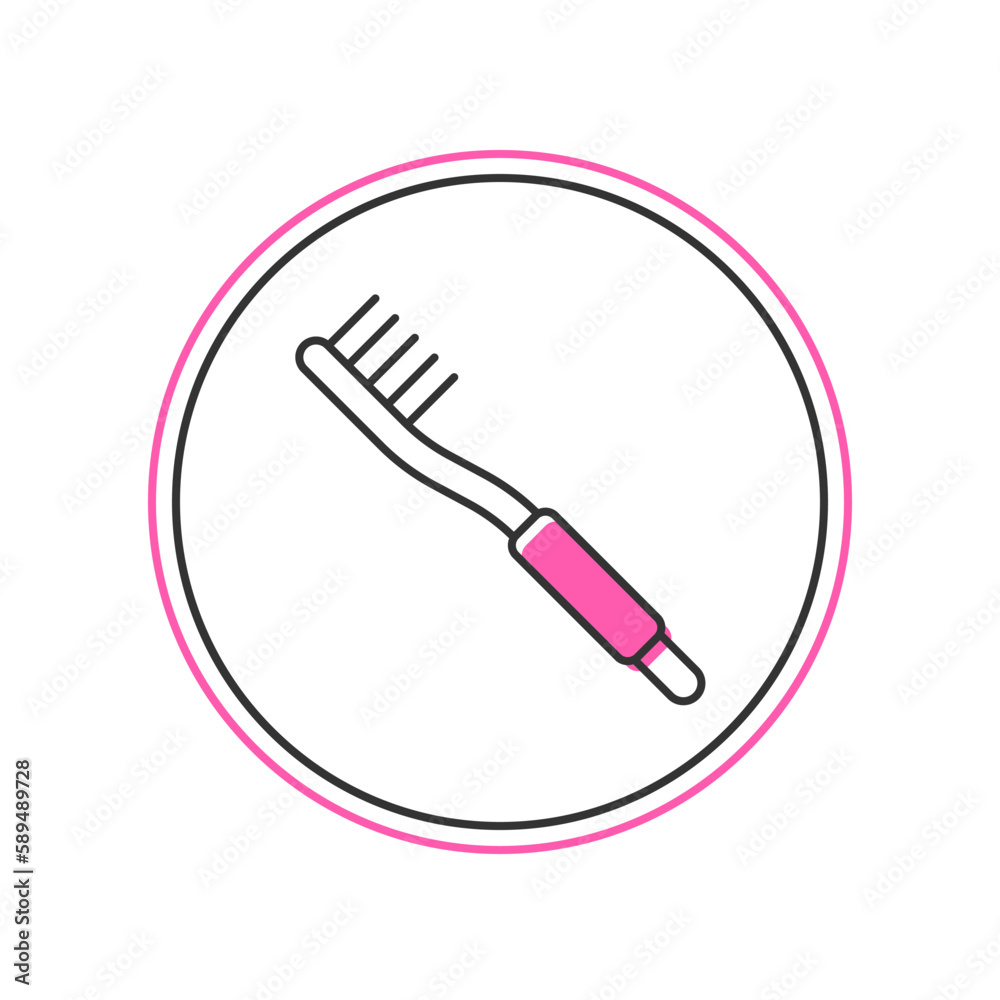 Filled outline Toothbrush icon isolated on white background. Vector Filled outline Toothbrush icon isolated on white background. Vector