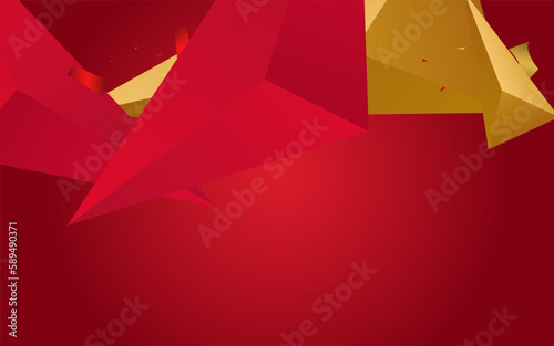 Golden Elements Abstract Vector Pink Background.