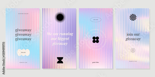 Fluid gradient background vector. Cute and minimalist style posters, Photo frame cover with pastel colorful geometric shapes and liquid color. Modern wallpaper design for social media, idol poster.