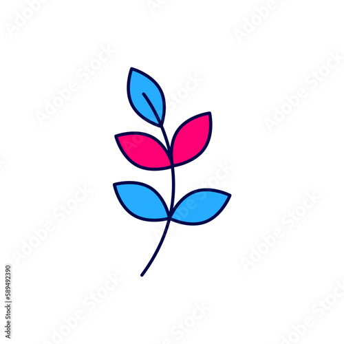 Filled outline Willow leaf icon isolated on white background. Vector