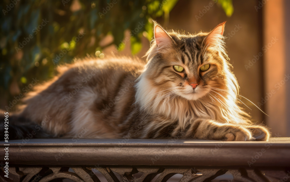 Obraz premium cat in the garden