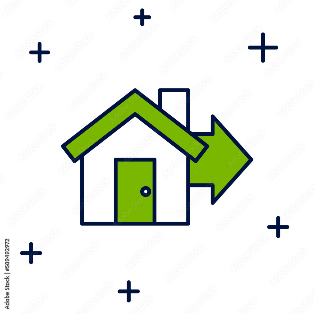 Filled outline Sale house icon isolated on white background. Buy house concept. Home loan concept, rent, buying a property. Vector Filled outline Sale house icon isolated on white background. Buy house concept. Home loan concept, rent, buying a property. Vector