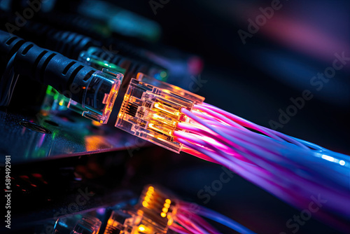 Fiber optic cable internet connection, AI Generative